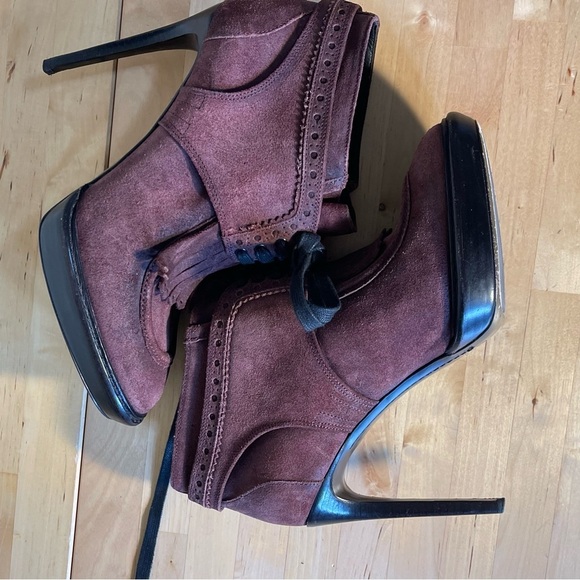 Burberry Prorsum suede embossed kiltie Ankle boots Size EU 39 - Picture 8 of 15